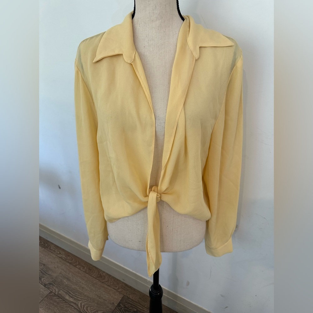 Yellow sheer jacket, cover-up, vintage size large